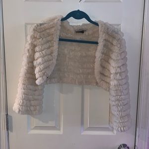 BCBG Maxazria Rabbit Fur Shrug